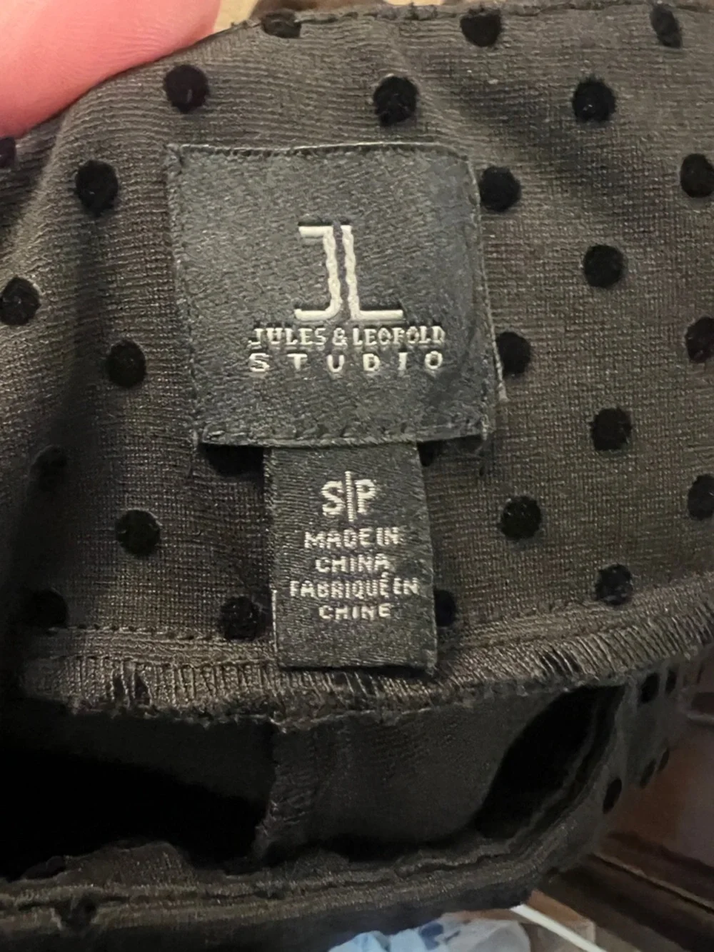 Jules & Leopold Black Polka Dot Cropped Pants